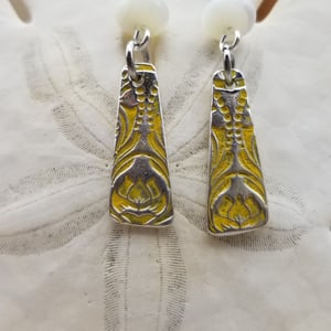 Image of Recycled Fine Silver- Handmade- Mother of Pearl- Earrings- #369