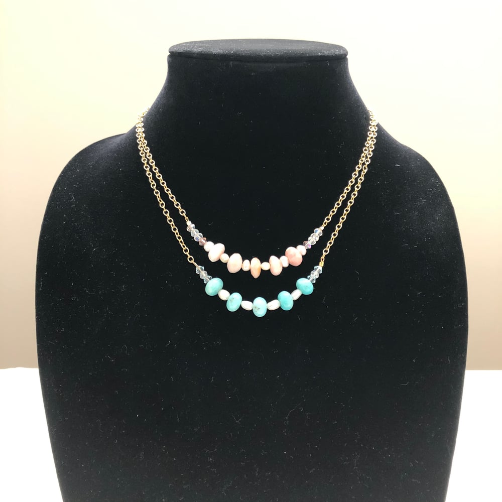 Pearl and gem necklace Clearance