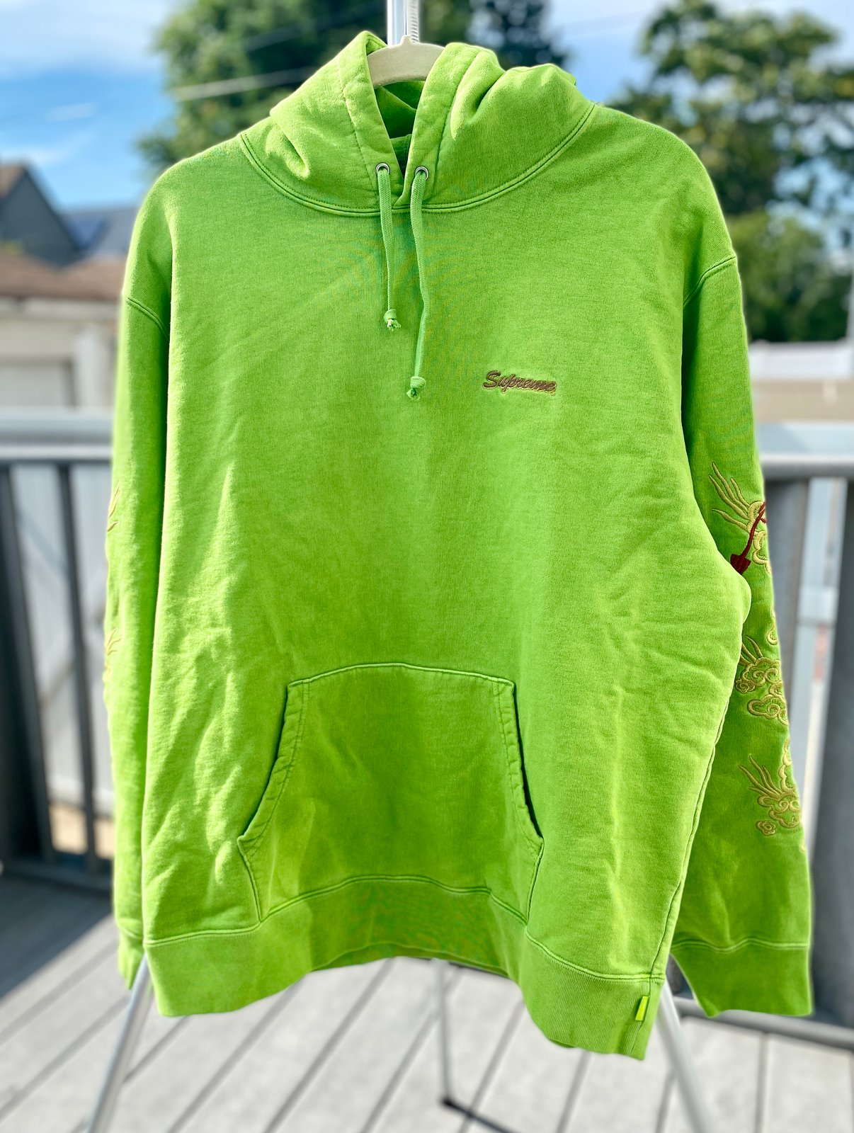 supreme dragon overdyed hooded