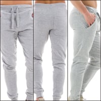 Image 4 of LIGHT GREY Joggers (Unisex) with Embroidered Logos *Matches Light Grey Hoodies