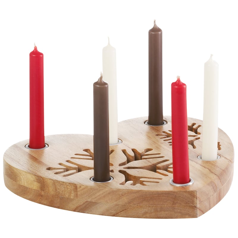 Image of Wooden Heart Candle Holder