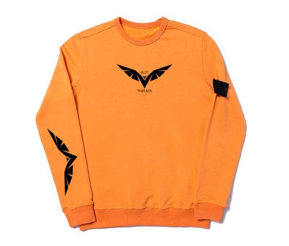 orange crew neck sweater