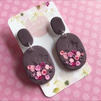 ‘Bette’ earrings -eggplant 