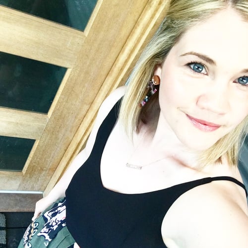 Image of Rose Gold Rainbow Dangle Earrings