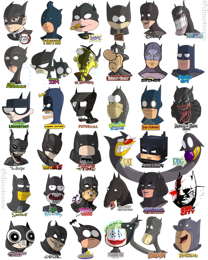 Image of #226 Batman drawn in 36 styles