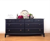 Image 1 of Rare Stag Minstrel Large CHEST OF DRAWERS / SIDEBOARD painted in Navy Blue 