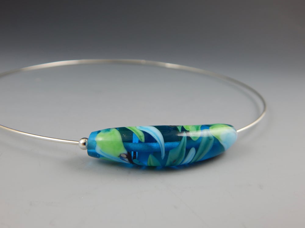 Image of Artisan Glass • Choker with Blues and Greens