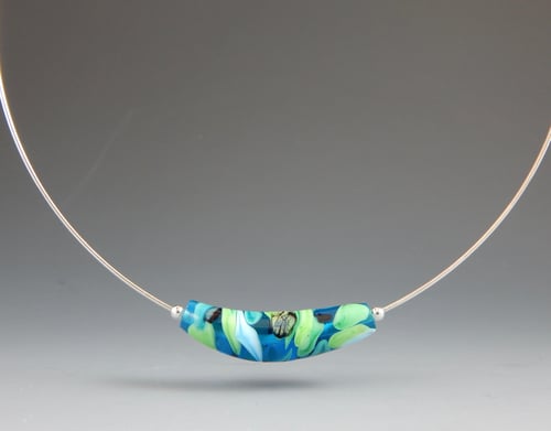 Image of Artisan Glass • Choker with Blues and Greens