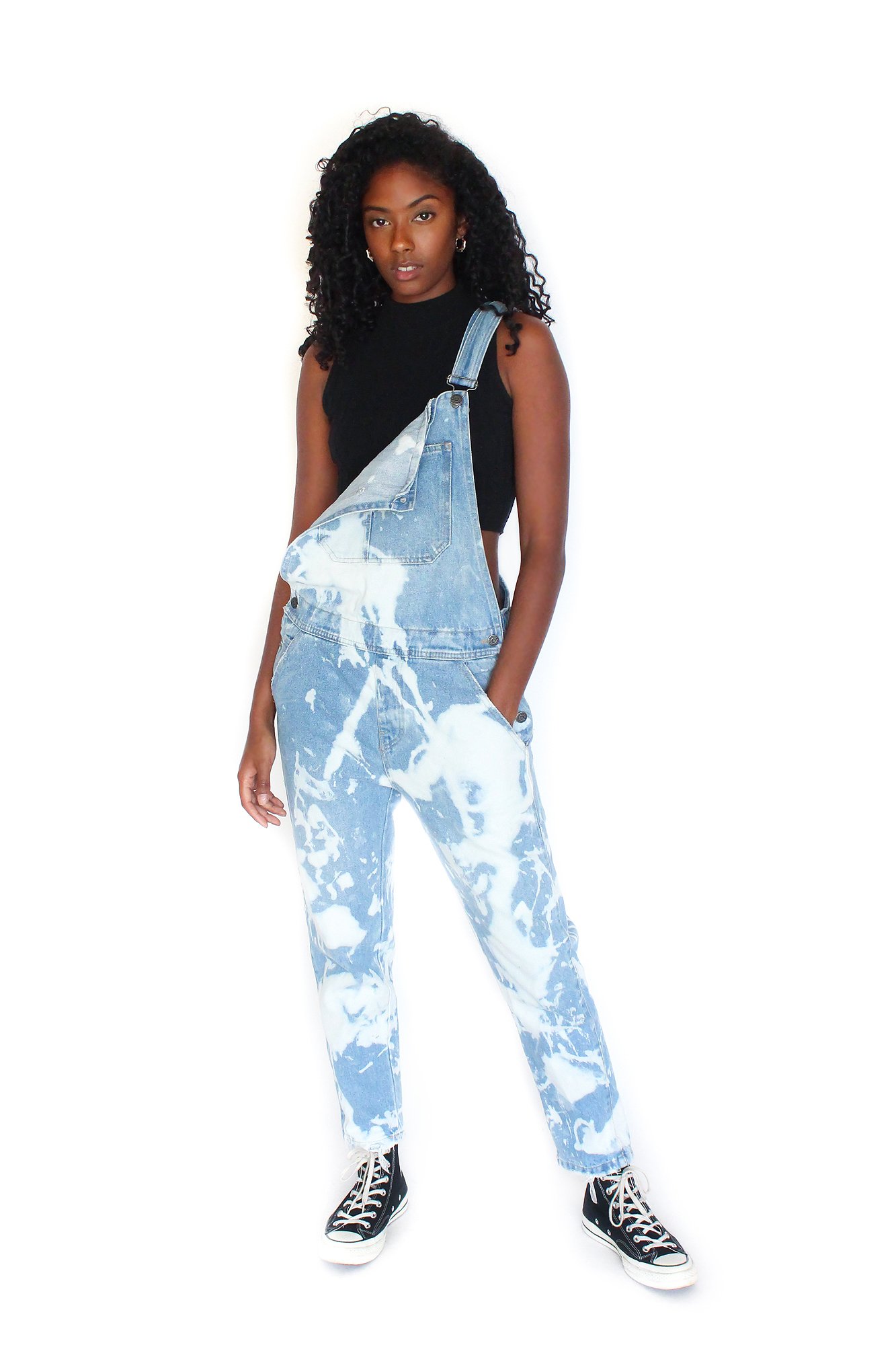 Image of 'HOBBYCRAFT' BLEACHED DUNGAREES