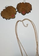 Image 3 of Naturally Queen Earrings & Drop Layered Necklace Set   