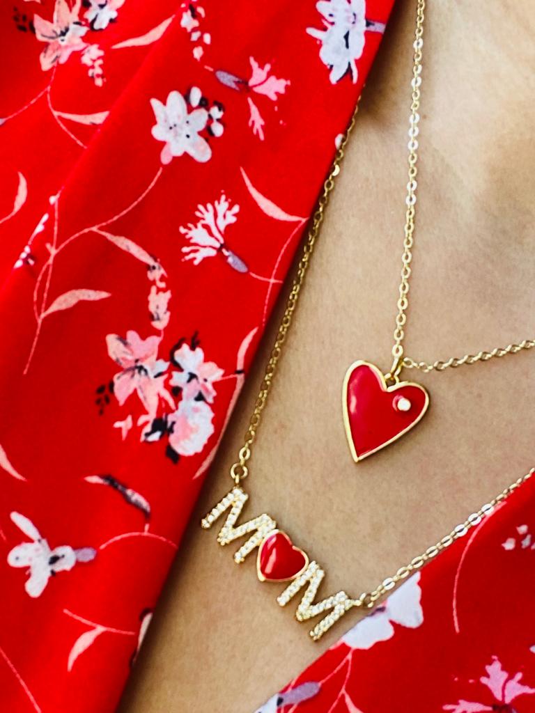 MON Red - Small Heart Necklace