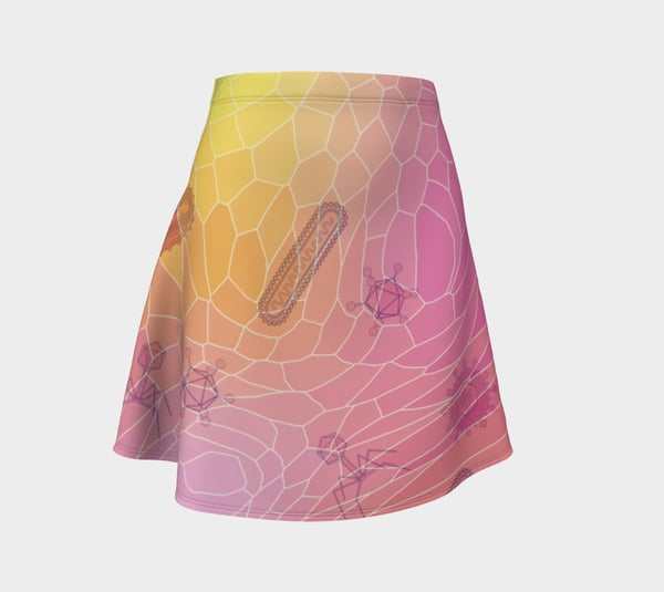 Image of Geometric Virus Skater Skirt - Pink