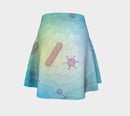 Image 4 of Geometric Virus Skater Skirt - Blue