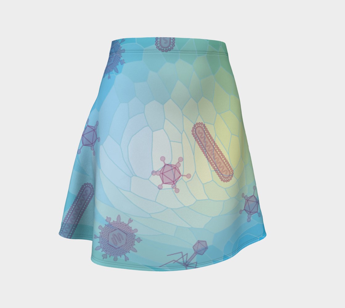 Image of Geometric Virus Skater Skirt - Blue