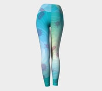 Image 3 of Geometric Virus Yoga Leggings - Blue