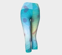 Image 3 of Geometric Virus Yoga Capris - Blue