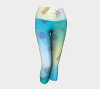 Image 1 of Geometric Virus Yoga Capris - Blue