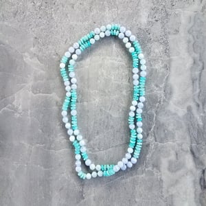 Blue Lace Agate, Aquamarine, & Amazonite Helix Necklace 
