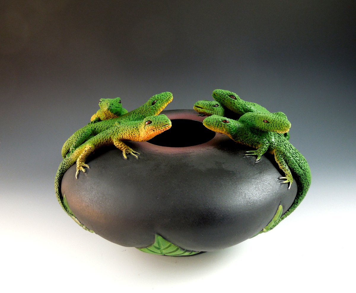Seven Lizard Bowl (the Lizard Lounge) Nancy Yturriaga Adams Clay Artist
