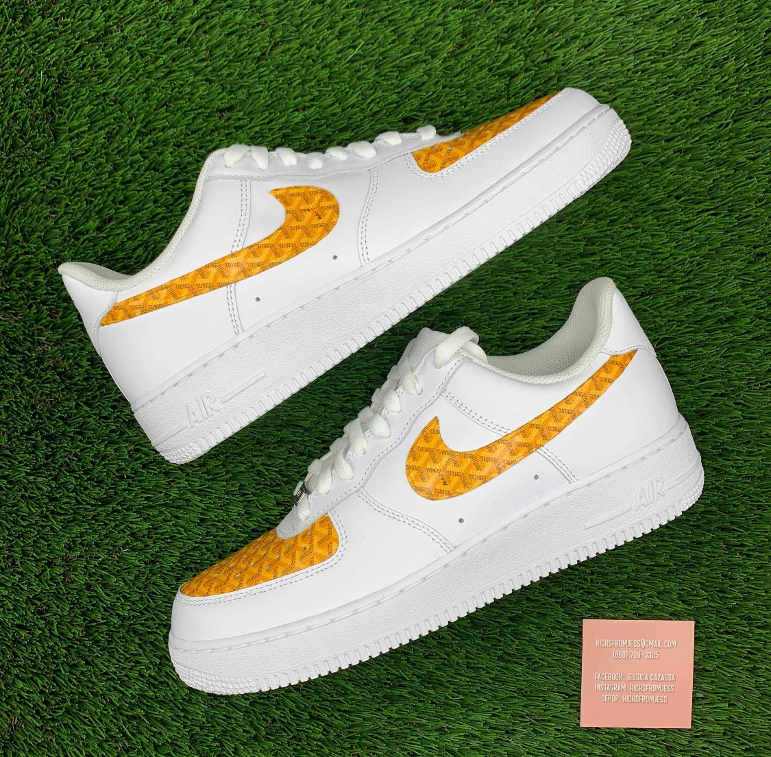 yellow air force 1 with flowers
