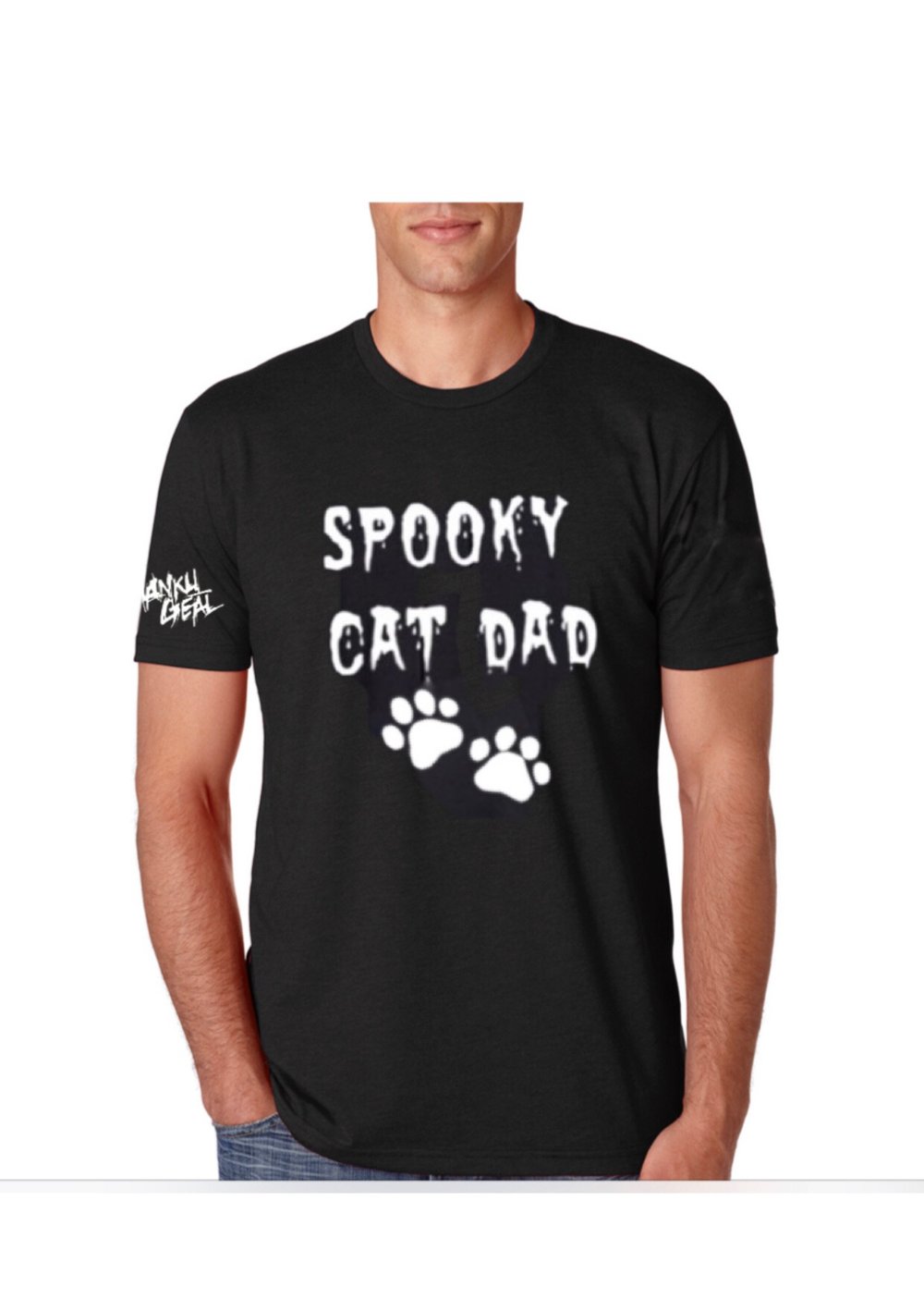Spooky Cat Dad Mens Tee