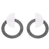 Grey and White Statement Earrings