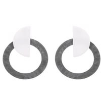 Image 2 of Grey and White Statement Earrings