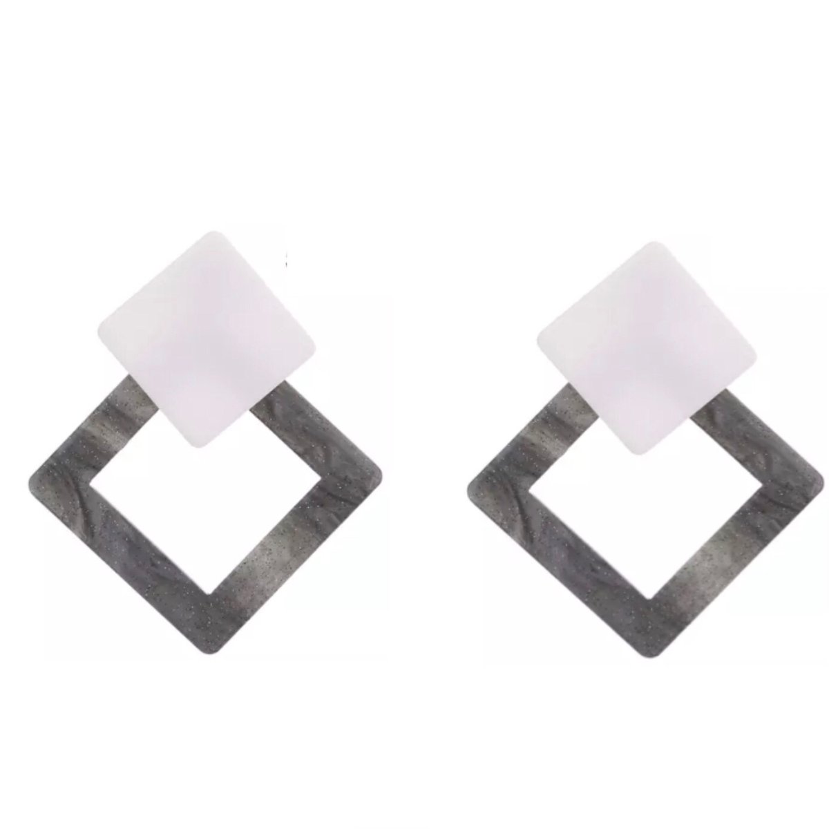 Image of Grey and White Statement Earrings