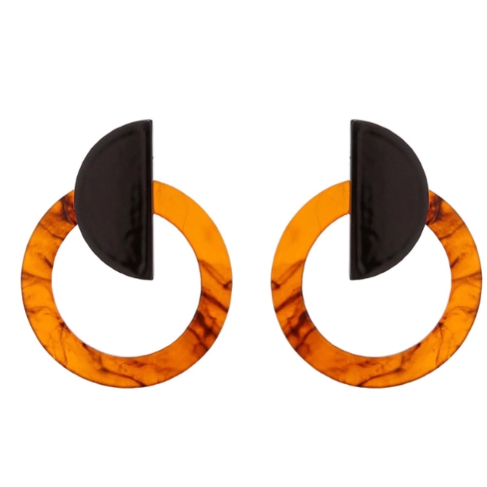 Image of Black and Tortoiseshell Statement Earrings