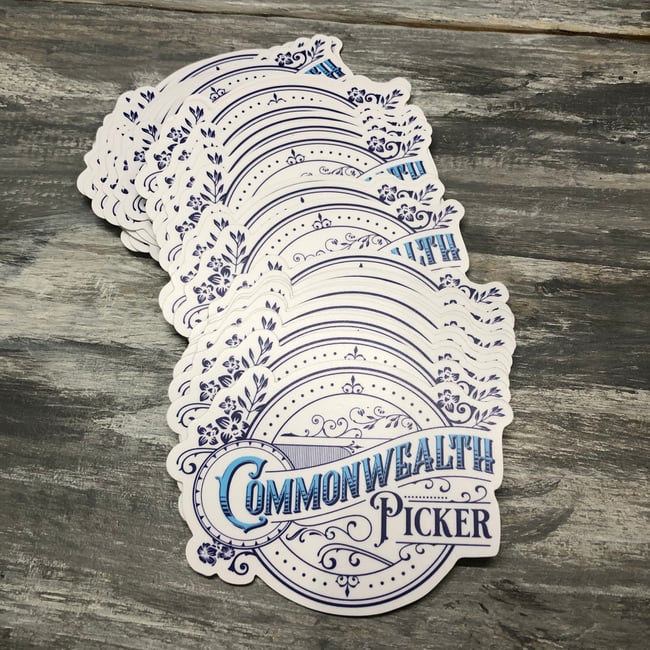 Large Commonwealth Picker Die Cut Sticker 4 1/2" X 3 1/4