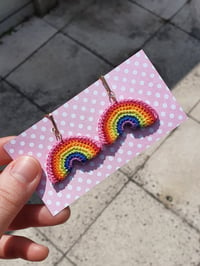 Image 2 of Teensy Rainbow Earrings (made to order)