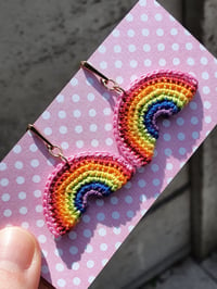 Image 1 of Teensy Rainbow Earrings (made to order)