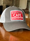 Gray Blue Bonnet Cafe Trucker Hat