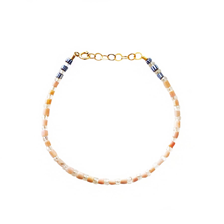 Image of Gold Filled Full Beaded Gemstone Bracelet