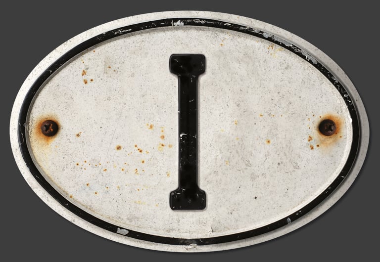 Image of Magnetic Italy 'I' Badge, Standard 180x120mm 
