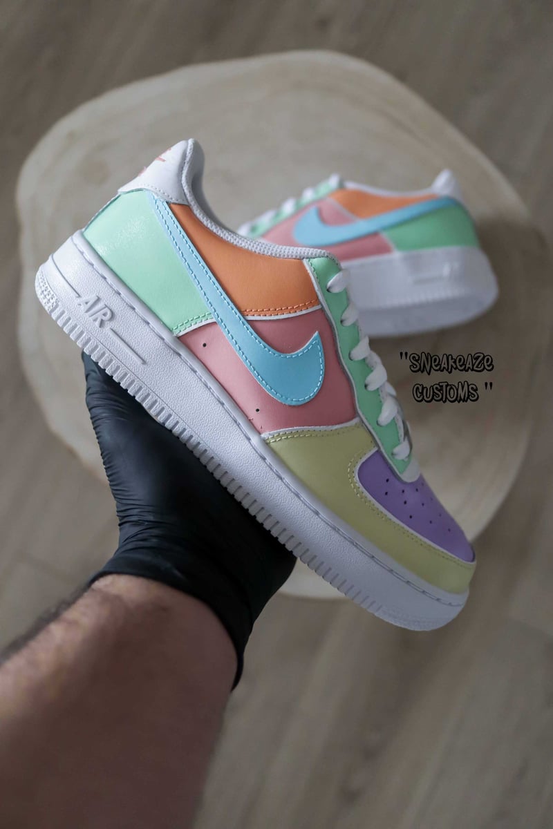 Nike Air Force 1 Custom enfant - color swoosh menthe – SNEAKEAZE CUSTOMS
