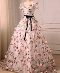 Image 1 of Charming Floral Long Ball Gown Formal Dress, Flower Evening Dress Prom Dress