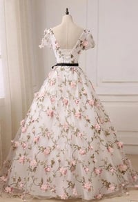 Image 3 of Charming Floral Long Ball Gown Formal Dress, Flower Evening Dress Prom Dress