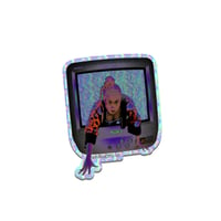 Straight out the TV Holo sticker