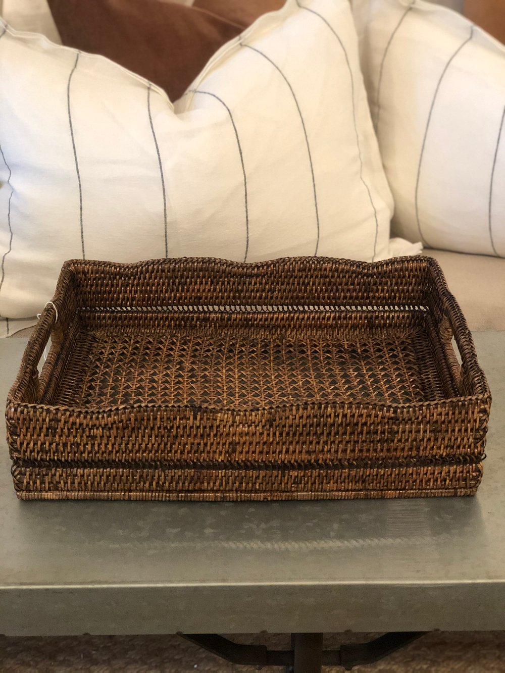 Image of Scallop Rattan Tray  