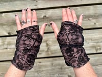 Image 9 of Custom Glam Goth Silk Gloves