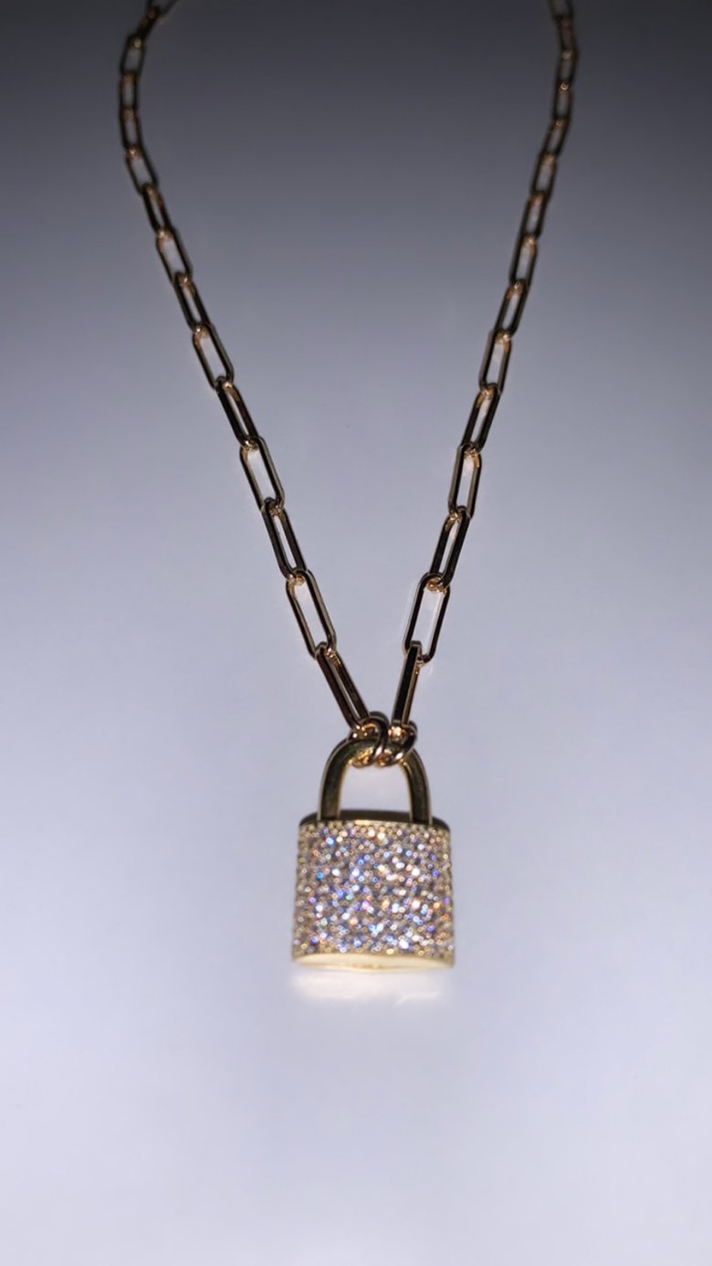Image of Love Lock Link Necklace 
