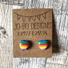 Rainbow heart earrings(blue)
