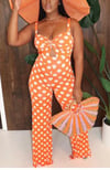 Polka Dots Keyhole Jumpsuit 