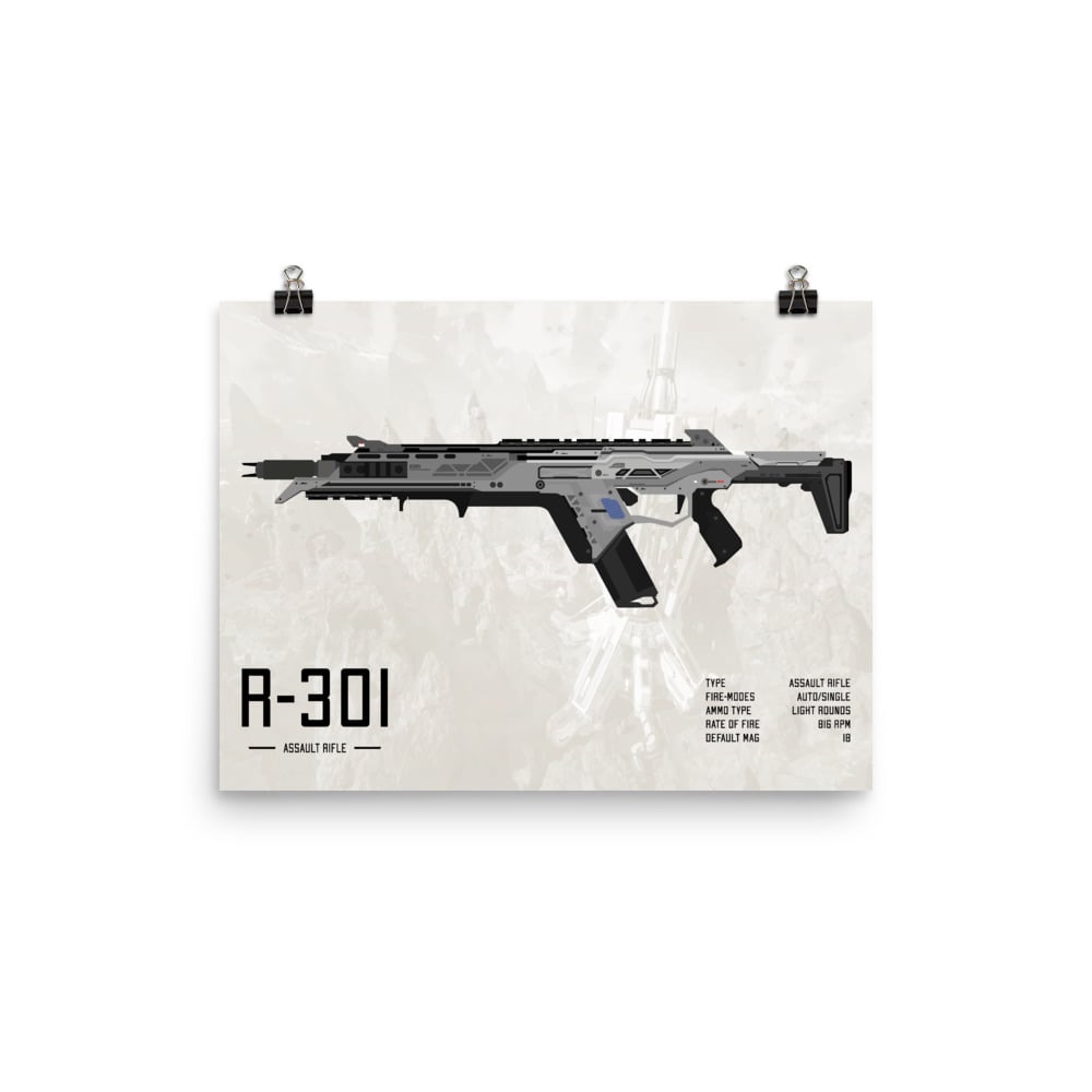 R 301 Assault Rifle Print 12 X16 Crkgraphics