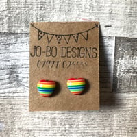 Rainbow a Heart earrings (red) 