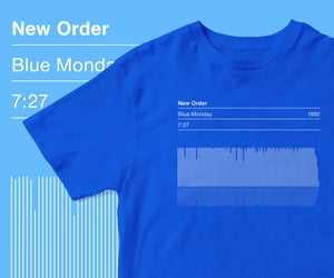 Image of New Order T shirt, Blue Monday Song Sound Wave Graphic 