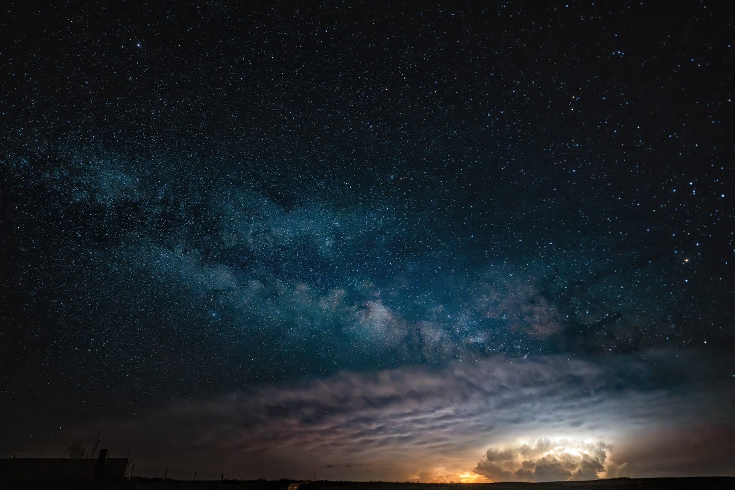 Thunderstorm with Milky Way