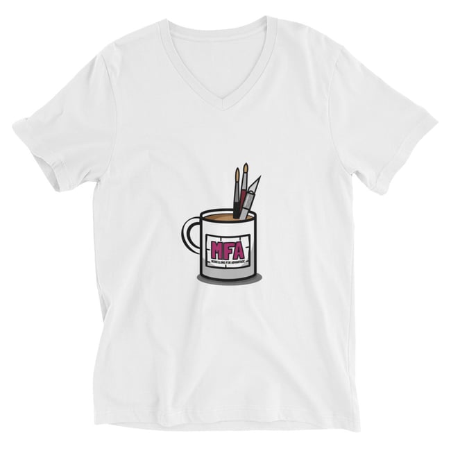 Unisex Short Sleeve V-Neck T-Shirt - White