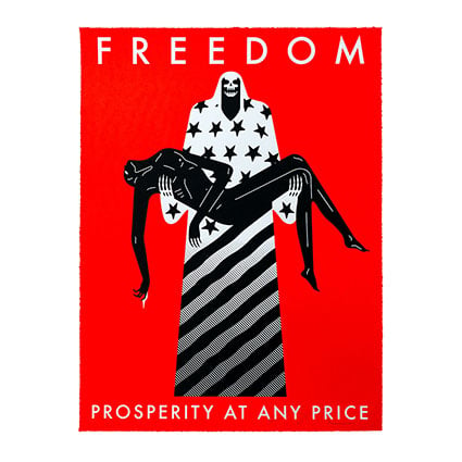Image of CLEON PETERSON - FREEDOM / PROSPERITY AT ANY PRICE (RED) COVID 19